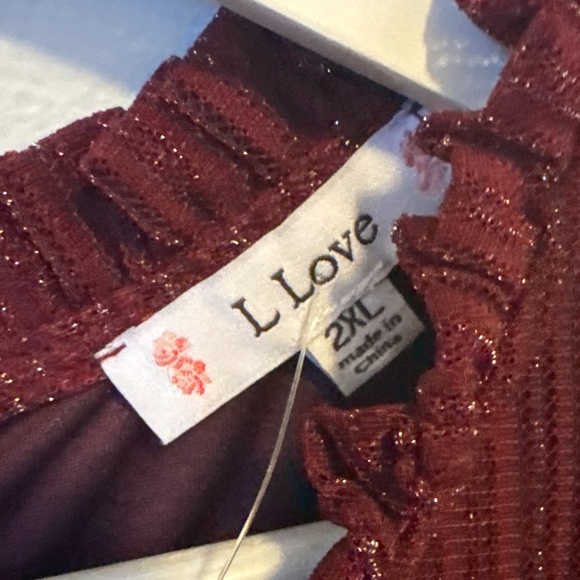 L Love shimmer tiered dress lined long sleeve - Picture 4 of 9